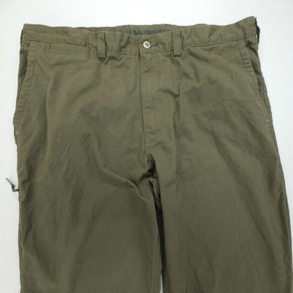 Duluth Trading Khaki Pants Mens 40x32 Olive Green Flex Ballroom Stretch Workwear